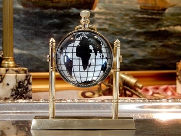 ZEGAREK KULKA SZKŁO MOSIĄDZ RÓŻA PREZEnT GRAWer