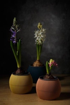 OSŁONA OSŁONKA DONICZKA DONICA PODSTAWKA KWADRATOWA KWIATY TURKUSOWA 15CM