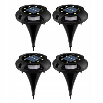Lampka SOLARNA GRUNTOWA 12 LED Disk Light 4 SZTUKI