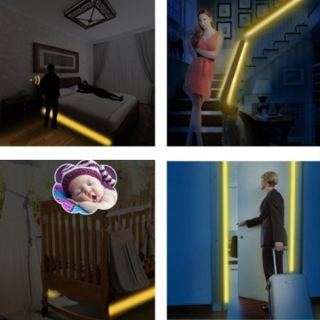 СВЕТОДИОДНАЯ ЛЕНТА С ДАТЧИКОМ ДВИЖЕНИЯ МЕБЕЛЬ ДЛЯ СПАЛЬНИ 4м 400см