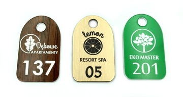 BRELOKI do kluczy hotelowych NUMERKI 6x3 cm 100szt