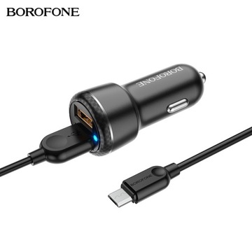 BZ17 Зарядное устройство 2USB QC3.0 3A 18W LED + микрокабель