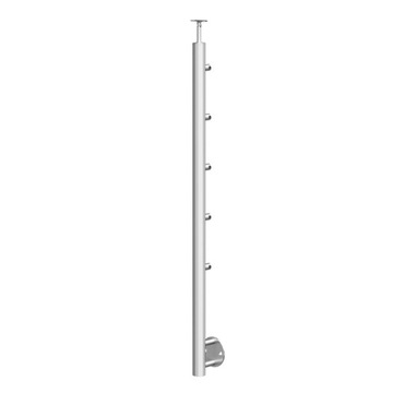 Słupek balustrady do montażu bocznego Ø42,4 x 1170 mm, 5 x Ø12,0 mm - wewn.