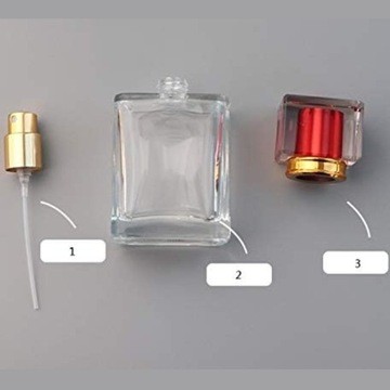 Butelka Flakon Szklana Na Perfumy do Napełniania Kryształ Gregina Red 50ml