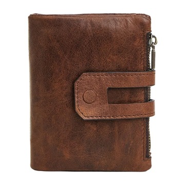 Miękki portfel męski Bifold skórzany z