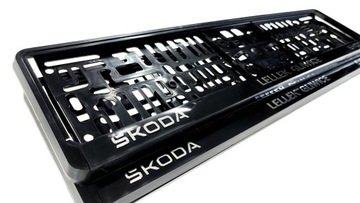 Ramki Pod Tablicę Rejestracyjne Skoda 3D ASO NOWE LOGO 2 sztuki