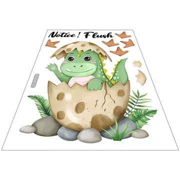 НАКЛЕЙКА НА ТУАЛЕТ ДИНОЗАВР ДОМАШНИЙ ДЕКОР ГОРШОК