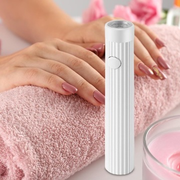 Ручная светодиодная лампа для ногтей, 2 скорости, быстрая полимеризация, USB-лампа для ногтей, цилиндрическая, белая