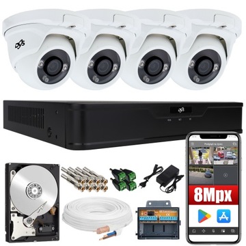 MONITORING 4K 8MPX 4 KAMERY APLIKACJA TELEFON PC