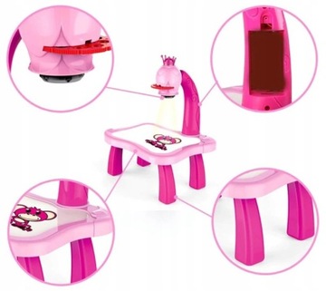 ПРОЕКТОР ПРОЕКТОРНАЯ ДОСКА СТОЛ ДЛЯ ОБУЧЕНИЯ РИСОВАНИЮ 24 СЛАЙДА БЕСПЛАТНЫЕ МАРКЕРЫ