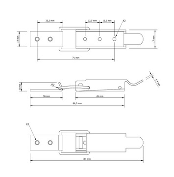 Настольный зажим, настольная застежка, оцинкованная