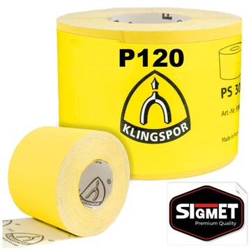 PAPIER ŚCIERNY KLINGSPOR P120 50 metrów DO METALU