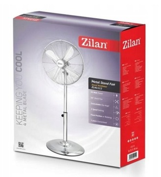 WENTYLATOR PODŁOGOWY STAL CHROM 50W, 40CM