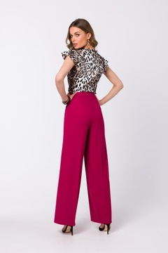 ЭЛЕГАНТНЫЕ ЖЕНСКИЕ ДЛИННЫЕ ШИРОКИЕ БРЮКИ, ФИОЛЕТОВЫЕ 40 Л