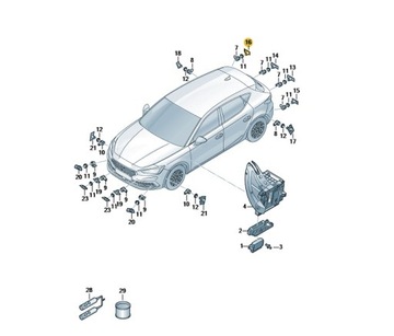 DRŽÁK ČIDLA PARKOVÁNÍ PRAWY-TYL SEAT LEON OE: 5FE919486G