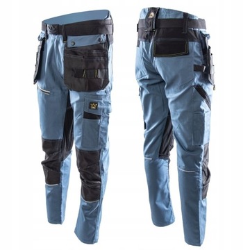 SPODNIE ROBOCZE WENTYLOWANE WYSOKA JAKOŚĆ SEVEN KING PRO BLUE 56