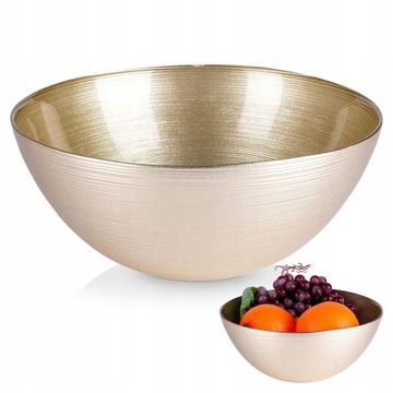 MISKA SALATERKA MISA SZKLANA PRZEKĄSKI ZŁOTA 21CM