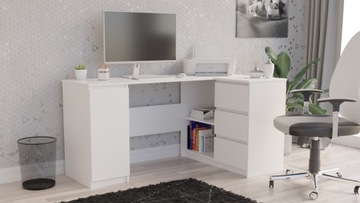 Мебель Угловой письменный стол компьютерный 3шт 155см БЕЛЫЙ N12