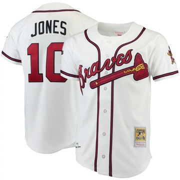 Męska oryginalna koszulka Chipper Jones White Atlanta Braves, 3XL
