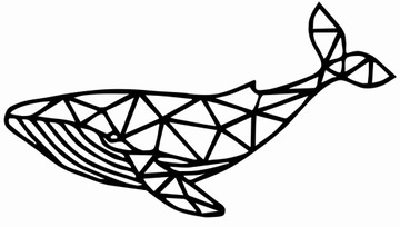 WIELORYB GEOMETRYCZNY dekoracja ścienna obraz 60cm