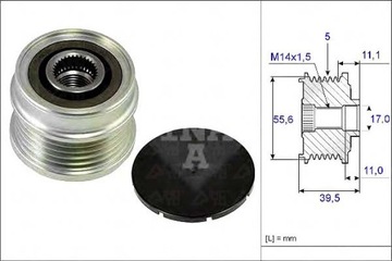 INA SPRZEGLO ALTERNATORA FORD FOCUS II VOLVO c30