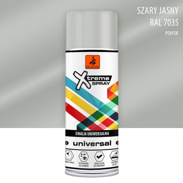 Farba w sprayu uniwersalna SZARY JASNY RAL7035