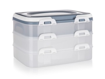 POJEMNIK TRANSPORTER NA MUFFINKI CIASTO ŻYWNOŚĆ | 3 PIĘTRA | MIX KOLORÓW