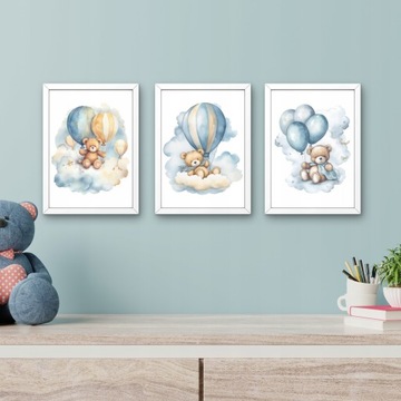 PLAKATY DLA DZIECI OBRAZKI NA ŚCIANĘ MISIE BALONY