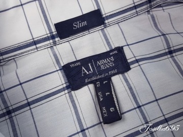 ARMANI JEANS KOSZULA MĘSKA W KRATĘ ORYGINAŁ L SLIM