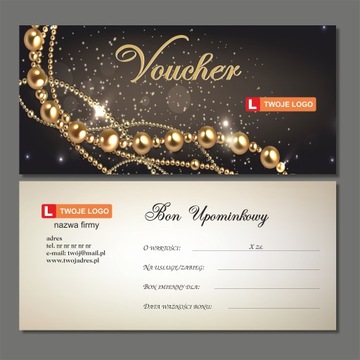 personalizowany VOUCHER karta bon 1szt GRAWER