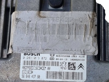 JEDNOTKA / ŘÍZENÍ ECU MOTORU PEUGEOT 207 2008 9664843780
