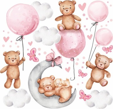 NAKLEJKI NA ŚCIANĘ MISIE CHMURY BALONY 50x100
