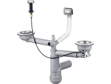 Syfon do zlewozmywaka 1,5- i 2-komorowego Space-Saver Deante ZXY 9912