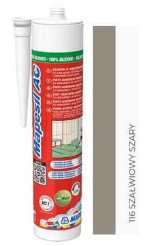 Silikon MAPEI Mapesil AC 116 SZAŁWIOWY SZARY sanitarny 310ml USZCZELNIACZ