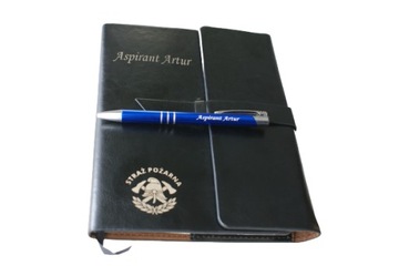 Elegancki Notes i długopis + Twój GRAWER z logo, rysunek na prezent