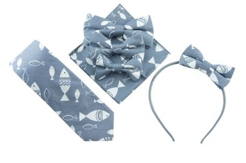 Детский галстук-бабочка с графитовым узором FISH FISH