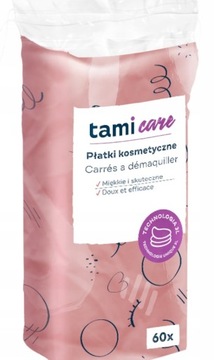 TAMI CARE PŁATKI KOSMETYCZNE KWADRATOWE 60szt