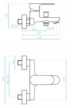 WANNA MODERN 170x70 + OBUDOWA + PARAWAN 2 SKRZYDŁOWY + DESZCZOWNICA+BATERIA