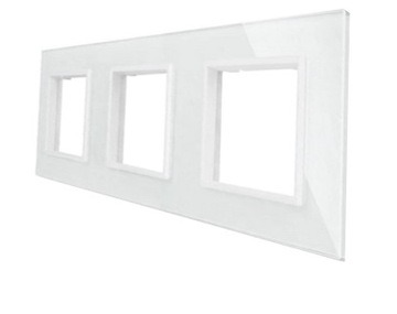 RAMKA SZKLANA GNIAZDKO GNIAZDO POTRÓJNA BIAŁA 3