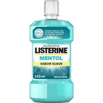 Listerine Mentol Sabor Suave 250ml płyn do płukania jamy ustnej