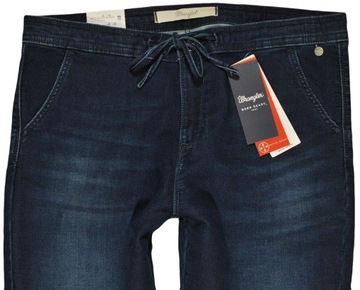 WRANGLER spodnie REGULAR tapered DARK BLUE jeans SLOUCHY _ W28 L32