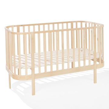 Zaokrąglone Łóżeczko Drewniane 2w1 140x70 GRAND Dziecięce