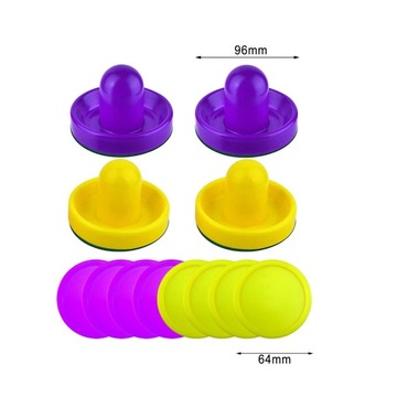 Толкатели и шайбы для аэрохоккея с зеленым фетровым дном. Стандарт.