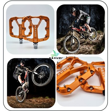 Pedały ROWEROWE Aluminiowe PLATFORMOWE x 3 łożyska maszynowe + PINY MOCNE