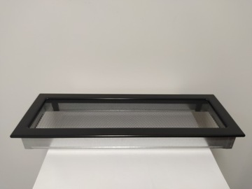 Решетка вентиляционная для камина РЕШЕТКИ 17х49 Черный с декоративной сеткой