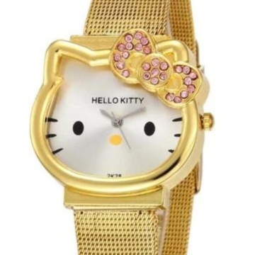 Zegarek Hello Kitty na bransolecie żółty