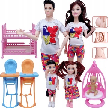 Pięcioosobowa rodzina Barbie, zabawki