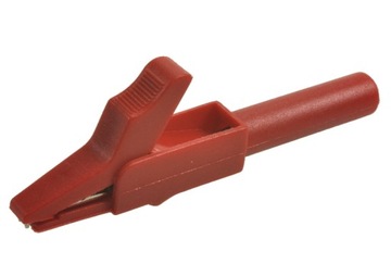 KROKODYLEK IZOLOWANY GN. 4MM CZERWONY 56MM AMASS