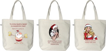 Хлопковая сумка с собственным принтом Подарок Деду Морозу Рождественская звезда выкройки