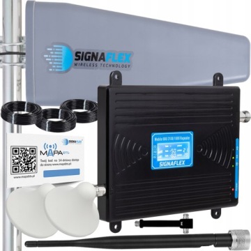 Set Zesilovač Signálu Telefonu Gsm Internetu 3G 4G Lte 3 Antény 10 m